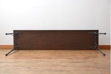 アンティーク家具　天板一枚板　古材天板の横長テーブル(作業台)