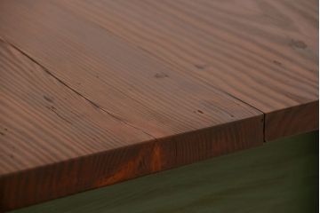 アンティーク家具　アンティークペイント　シンプルな横長作業台(テーブル、机)