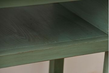 アンティーク家具　アンティークペイント　シンプルな横長作業台(テーブル、机)