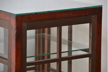 アンティーク家具　アンティーク  格子デザインの縦型ガラス(1)(ショーケース、飾り棚)　