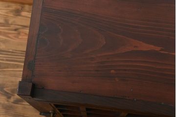 アンティーク家具　和風モダンスタイル 格子の縦型ガラスケース(2)