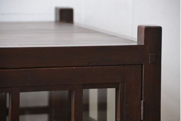 アンティーク家具　和風モダンスタイル 格子の縦型ガラスケース(2)