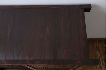 アンティーク家具　アンティーク 丸桟仕上げ モダンな三尺水屋箪笥サイドボード(収納棚)