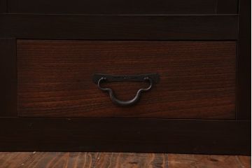 アンティーク家具　アンティーク 丸桟仕上げ モダンな三尺水屋箪笥サイドボード(収納棚)