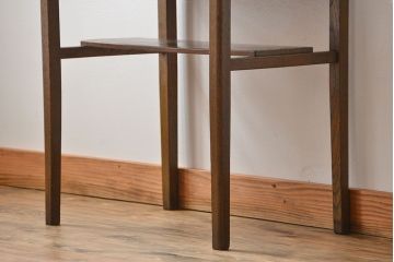 レトロ家具　昭和レトロ 古い栓材のアンティークサイドテーブル(机)