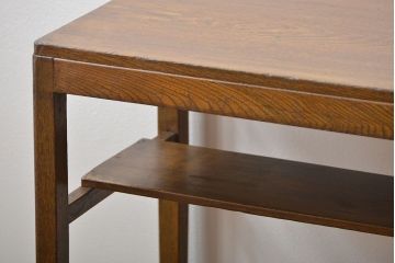 レトロ家具　昭和レトロ 古い栓材のアンティークサイドテーブル(机)