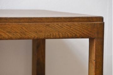 レトロ家具　昭和レトロ 古い栓材のアンティークサイドテーブル(机)