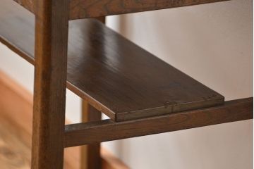 レトロ家具　昭和レトロ 古い栓材のアンティークサイドテーブル(机)