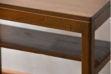 レトロ家具　昭和レトロ 古い栓材のアンティークサイドテーブル(机)