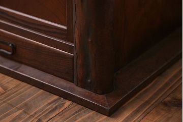 アンティーク家具　古民具・骨董 古い欅材の引き出し付き置き床(ローボード)