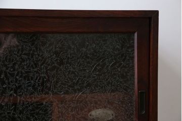 アンティーク家具　アンティーク 前面欅材の鉄脚付きローボード(収納棚、テレビボード)