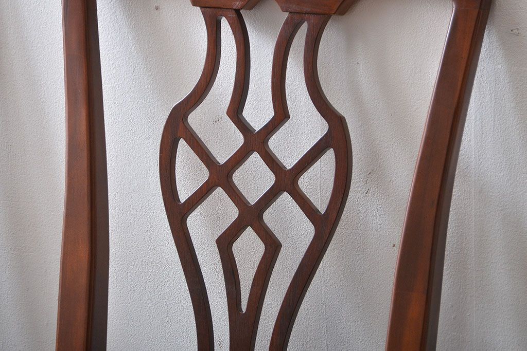 中古　ドレクセル　マホガニー材　ダイニングチェア2脚セット(1)(椅子、イス)