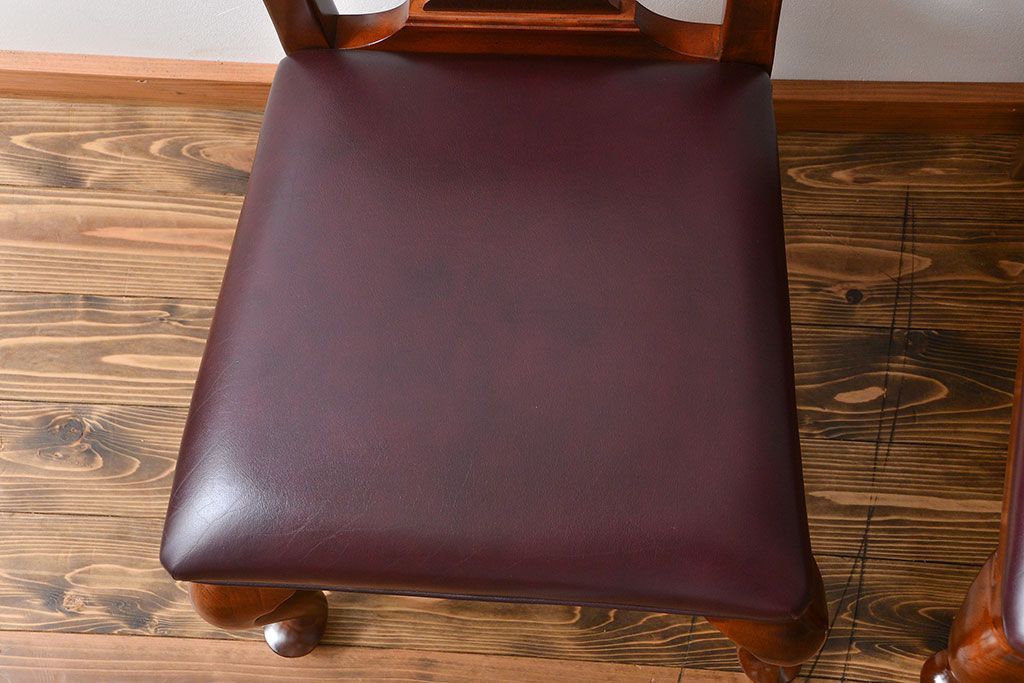 中古　ドレクセル　マホガニー材　ダイニングチェア2脚セット(1)(椅子、イス)