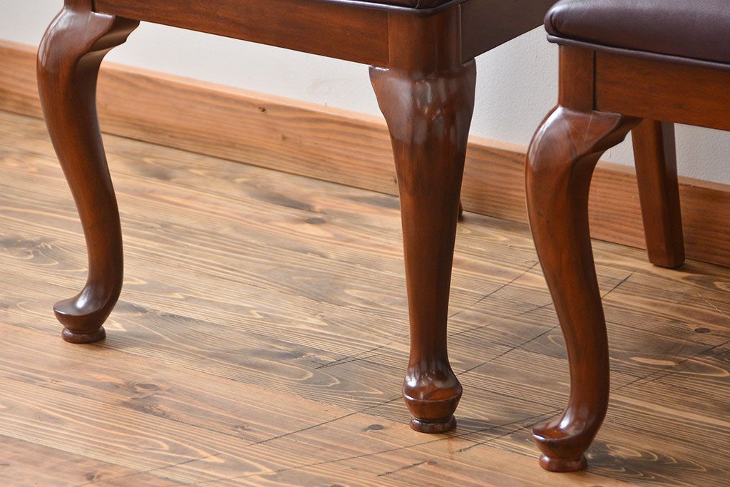 中古　ドレクセル　マホガニー材　ダイニングチェア2脚セット(1)(椅子、イス)