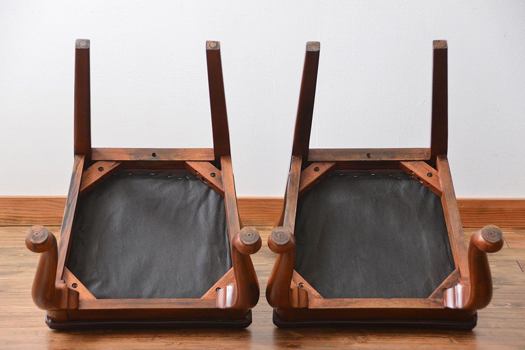 中古　ドレクセル　マホガニー材　ダイニングチェア2脚セット(1)(椅子、イス)