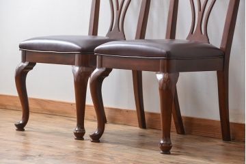 中古　ドレクセル　マホガニー材　ダイニングチェア2脚セット(2)(椅子、イス)
