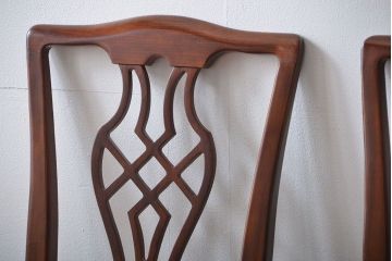 中古　ドレクセル　マホガニー材　ダイニングチェア2脚セット(2)(椅子、イス)