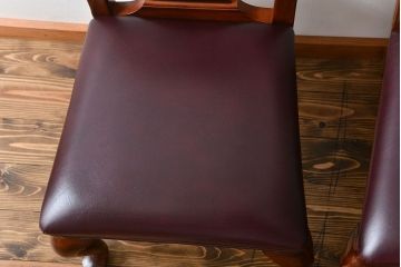 中古　ドレクセル　マホガニー材　ダイニングチェア2脚セット(2)(椅子、イス)
