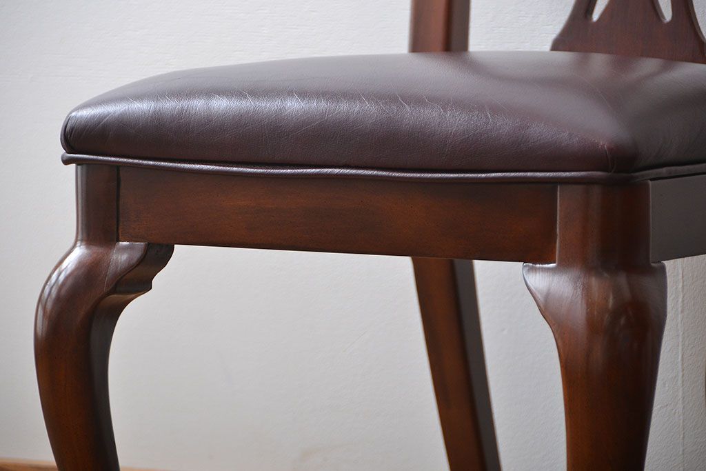 中古　ドレクセル　マホガニー材　ダイニングチェア2脚セット(2)(椅子、イス)