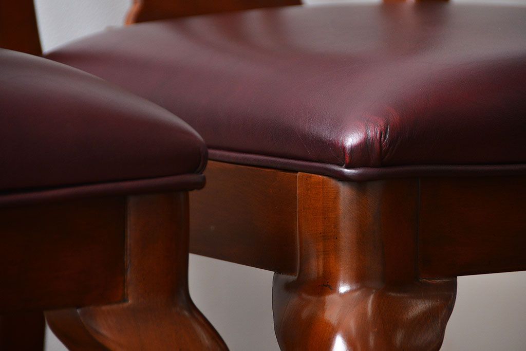 中古　ドレクセル　マホガニー材　ダイニングチェア2脚セット(2)(椅子、イス)