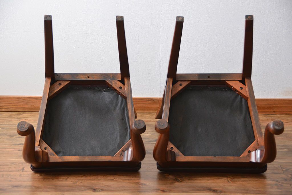 中古　ドレクセル　マホガニー材　ダイニングチェア2脚セット(2)(椅子、イス)