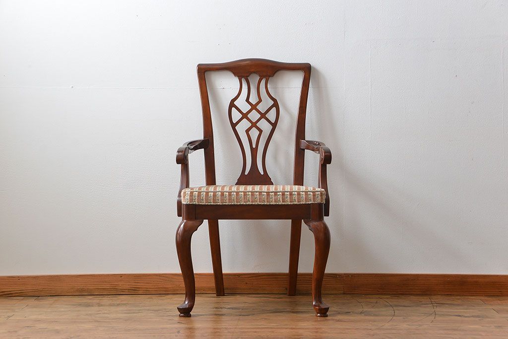 中古　ドレクセル　マホガニー材　アームチェア(椅子、イス)