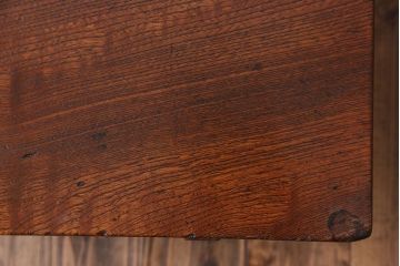 アンティーク家具　古民具・骨董 天板欅材一枚板 シンプルな角テーブル(机)