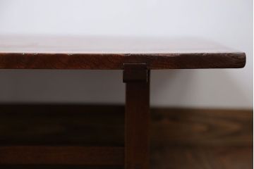 アンティーク家具　古民具・骨董 天板欅材一枚板 シンプルな角テーブル(机)