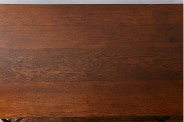アンティーク家具　アンティーク 天板ナラ材の大きな鉄脚作業台(テーブル、机)