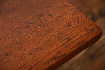 アンティーク家具　アンティーク 天板ナラ材の大きな鉄脚作業台(テーブル、机)