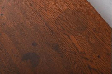 アンティーク家具　アンティーク 天板ナラ材の大きな鉄脚作業台(テーブル、机)