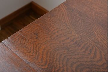 アンティーク家具　アンティーク 天板ナラ材の大きな鉄脚作業台(テーブル、机)