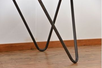 アンティーク家具　アンティーク 天板ナラ材の大きな鉄脚作業台(テーブル、机)