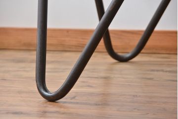 アンティーク家具　アンティーク 天板ナラ材の大きな鉄脚作業台(テーブル、机)