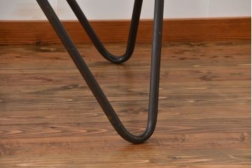 アンティーク家具　アンティーク 天板ナラ材の大きな鉄脚作業台(テーブル、机)