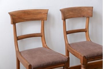 アンティーク家具　フランスアンティーク 木味のステキなフレンチチェア2脚セット(椅子、イス)