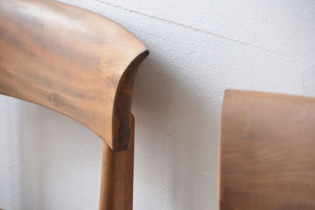 アンティーク家具　フランスアンティーク 木味のステキなフレンチチェア2脚セット(椅子、イス)