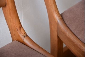 アンティーク家具　フランスアンティーク 木味のステキなフレンチチェア2脚セット(椅子、イス)