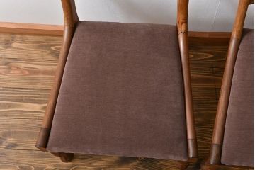 アンティーク家具　フランスアンティーク 木味のステキなフレンチチェア2脚セット(椅子、イス)