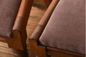 アンティーク家具　フランスアンティーク 木味のステキなフレンチチェア2脚セット(椅子、イス)