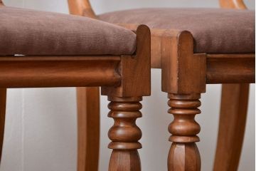 アンティーク家具　フランスアンティーク 木味のステキなフレンチチェア2脚セット(椅子、イス)