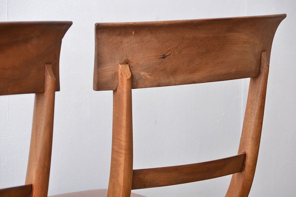 アンティーク家具　フランスアンティーク 木味のステキなフレンチチェア2脚セット(椅子、イス)