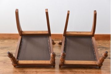 アンティーク家具　フランスアンティーク 木味のステキなフレンチチェア2脚セット(椅子、イス)