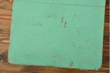 アンティーク家具　イギリスアンティーク 古いペイントのフタ付きスツール(椅子、イス、サイドテーブル)