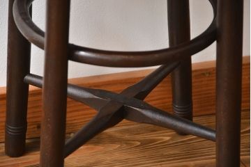 アンティーク家具　アンティーク 古い木の丸スツール(丸椅子・イス)