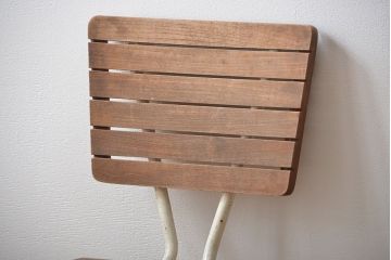 アンティーク家具　イギリスアンティーク ペンキのはげたガーデンチェア2脚セット(2)(椅子、イス)