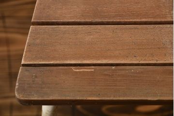 アンティーク家具　イギリスアンティーク ペンキのはげたガーデンチェア2脚セット(2)(椅子、イス)