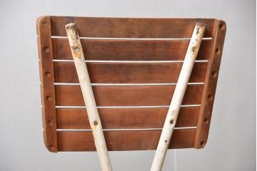 アンティーク家具　イギリスアンティーク ペンキのはげたガーデンチェア2脚セット(2)(椅子、イス)