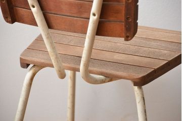 アンティーク家具　イギリスアンティーク ペンキのはげたガーデンチェア2脚セット(2)(椅子、イス)