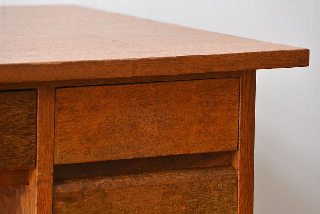 レトロ家具　昭和レトロ シンプルな片袖机(デスク、在宅ワーク、在宅用テーブル)